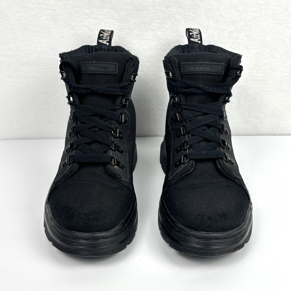 Dr. Martens Combs W Combat Boots Black Canvas Womens Size 8 Ankle Lace Up AW004 - Picture 4 of 12